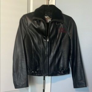 Harley-Davidson Black Leather Fitted Jacket